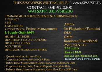 MS/MPhil/MBA Thesis Writing Help/Supervision (Within a Month: 15k-30k