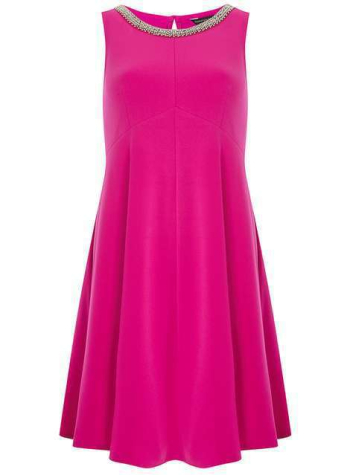 Dorothy Perkins Cerise Embellished Dress Size 14