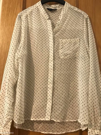 Sheer Polka Dot Blouse by New Look Size 14