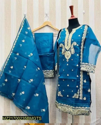 3 Pcs Ladies Stitched Suit