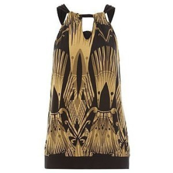 New George Mix Print Halterneck Top Size 14