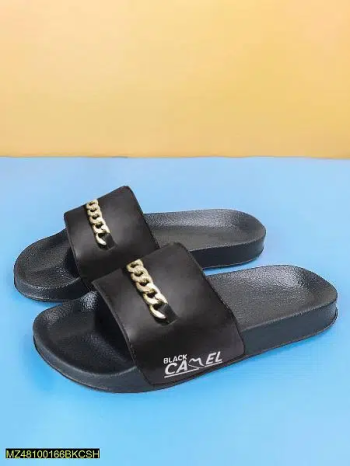 Black Camel Chain Style Slide For Men
