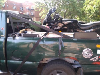motorcycle towing transporting