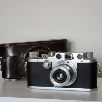 Leica iiic + Elmar f=5cm 1:3,5 Lens & Case Rough Shape For Parts / Restoration in Miami, Florida