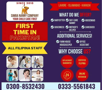 Filipino Maid Service Lhr/Isb/Karachi