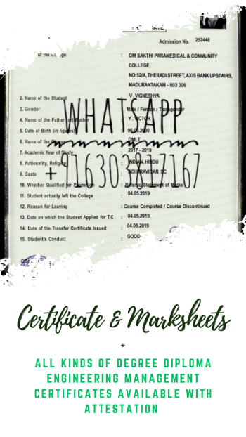 Duplicate marksheet & degree certificates