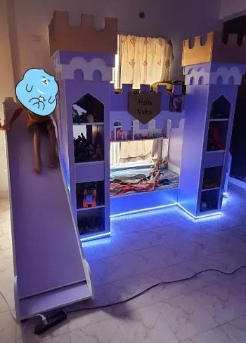 kids bunk bed, castle design