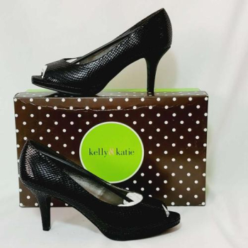 KELLY & KATIE Black Snake Denise Peep Hole Shoes 7 in Taylorsville, Utah