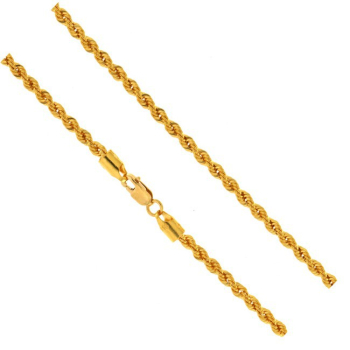 22ct Gold Hollow Rope Chain | Thickness 2.68mm