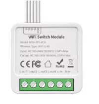 mini switch 4 gang tuya wifi- مينى سوتش 4 خط تويا واى فاى
