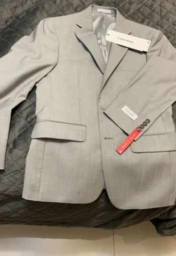Calvin Klein suit light gray NEW